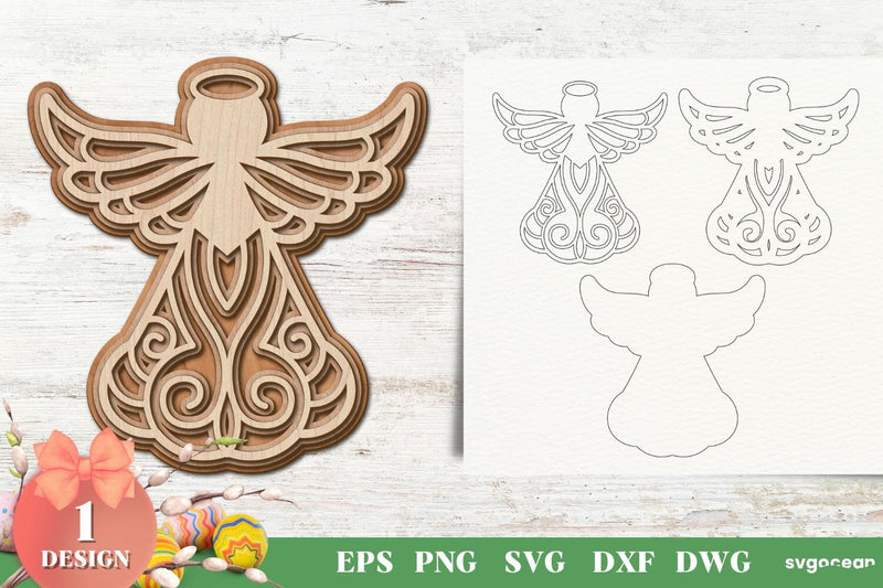 Christmas Angels Laser Cut Files - So Fontsy