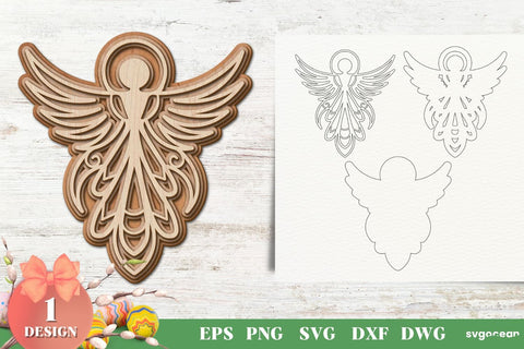 Christmas Angels Laser Cut Files SVG SvgOcean 
