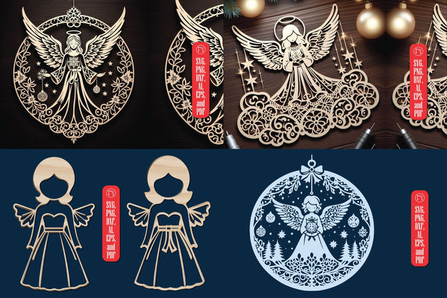 Christmas Angels Laser Cut SVG Bundle SVG MD JOYNAL ABDIN 