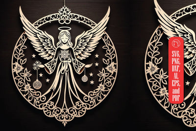 Christmas Angels Laser Cut SVG SVG MD JOYNAL ABDIN 