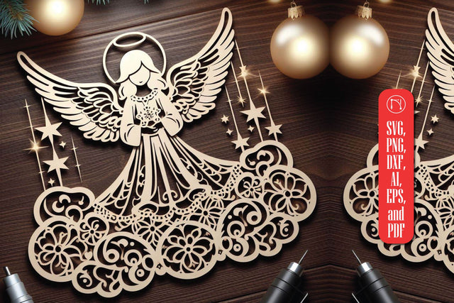 Christmas Angels Laser Cut SVG SVG MD JOYNAL ABDIN 