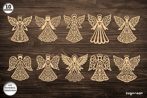 Christmas Angels Ornament Bundle SVG SvgOcean 