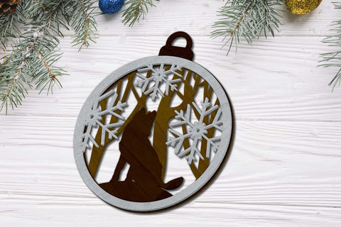 CHRISTMAS ANIMAL ORNAMENT SET, Multilayer Template, Decorative Christmas Tot, Wood Cut and Paper Cut Files SVG LaserCutano 