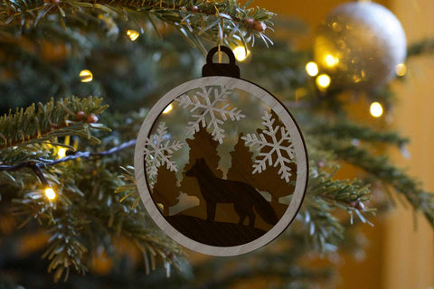 CHRISTMAS ANIMAL ORNAMENT SET, Multilayer Template, Decorative Christmas Tot, Wood Cut and Paper Cut Files SVG LaserCutano 