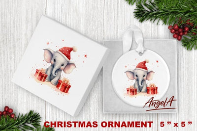 Christmas animal ornament sublimation / baby elephant png Sublimation Angelina Semenova 