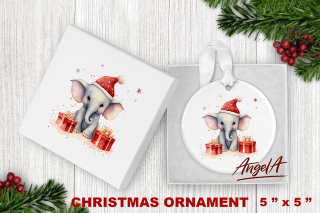 Christmas animal ornament sublimation / baby elephant png Sublimation Angelina Semenova 