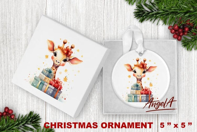 Christmas animal ornament sublimation / baby giraffe png Sublimation Angelina Semenova 