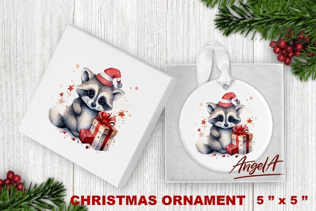 Christmas animal ornament sublimation / baby raccoon png Sublimation Angelina Semenova 