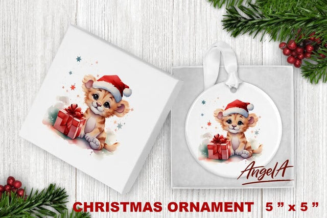 Christmas animal ornament sublimation / baby tiger png Sublimation Angelina Semenova 