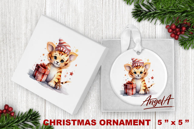 Christmas animal ornament sublimation / baby tiger png Sublimation Angelina Semenova 