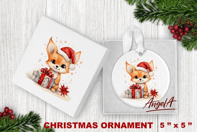Christmas animal ornament sublimation / christmas fox png Sublimation Angelina Semenova 