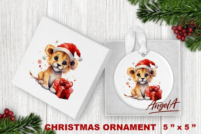 Christmas animal ornament sublimation / cute baby tiger png Sublimation Angelina Semenova 