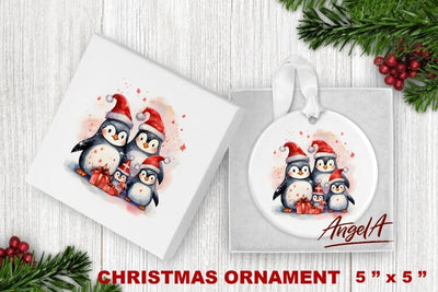Christmas animal ornament sublimation / penguin family png Sublimation Angelina Semenova 
