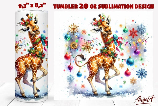 Christmas Animal tumbler, giraffe tumbler wrap sublimation Sublimation Angelina Semenova 