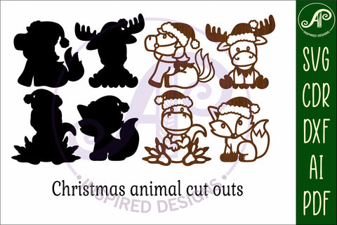 Christmas animals shapes laser cut wall art 1 SVG APInspireddesigns 