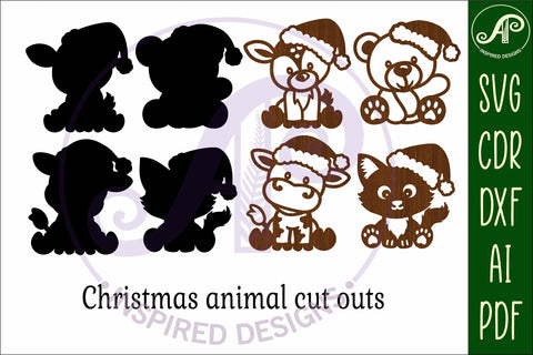 Christmas animals shapes laser cut wall art 4 SVG APInspireddesigns 