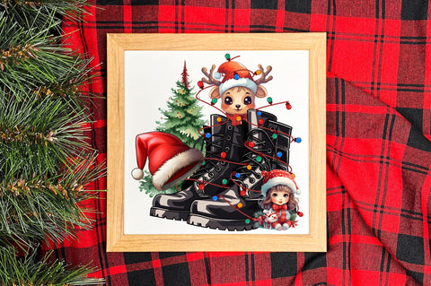 Christmas army boots clipart png design Sublimation Regulrcrative 