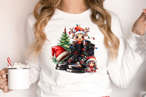 Christmas army boots clipart png design Sublimation Regulrcrative 
