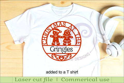 Christmas at the Family name sign laser cut Gingerbread men SVG APInspireddesigns 