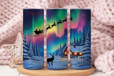 Christmas Aurora 20oz Tumbler Wrap Sublimation DesignSVG 