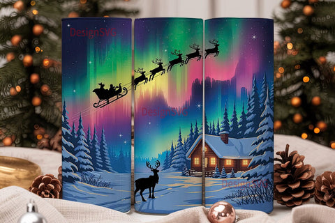 Christmas Aurora 20oz Tumbler Wrap Sublimation DesignSVG 