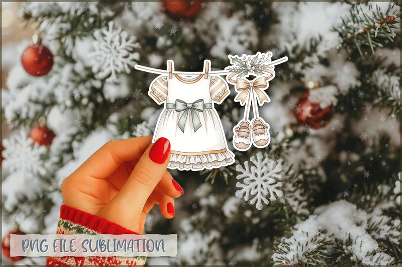 Christmas Baby Clothesline Sticker PNG Sublimation Shetara Begum 
