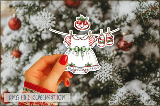Christmas Baby Clothesline Sticker PNG Sublimation Shetara Begum 