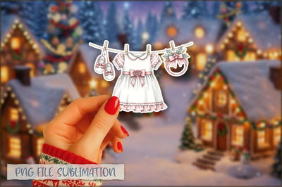 Christmas Baby Clothesline Sticker PNG Sublimation Shetara Begum 
