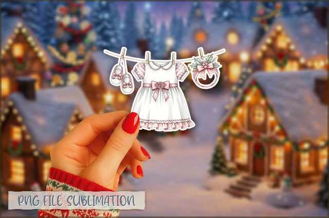 Christmas Baby Clothesline Sticker PNG Sublimation Shetara Begum 