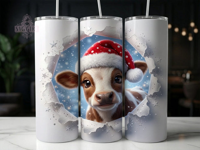 Christmas Baby Cow 20oz Tumbler, Christmas Baby Cow, Baby Cow Tumbler, Christmas Cow, Baby Cow PNG, Cow Tumbler Wrap, Christmas Tumbler, 20oz Tumbler Wrap Sublimation SvggirlplusArt 