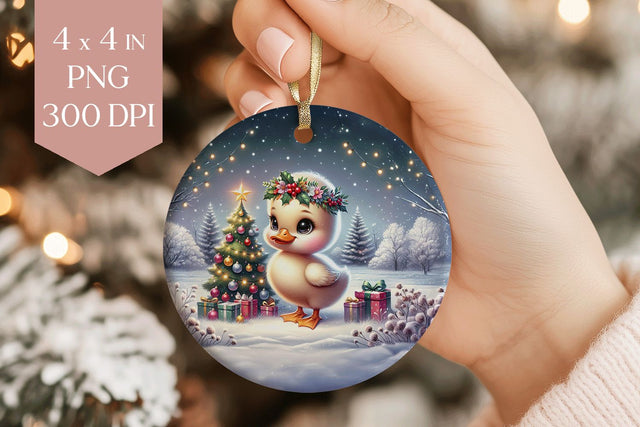 Christmas Baby Duck Sublimation PNG - Cute Ornament File Sublimation BijouBay 