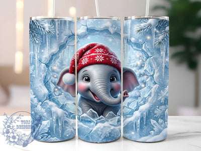 Christmas Baby Elephant 20oz Tumbler, Christmas Elephant, Baby Elephant PNG, Elephant Tumbler, Xmas Elephant PNG, Baby Elephant Wrap, Elephant Wrap PNG, 20oz Tumbler Wrap Sublimation ToriDesigns 