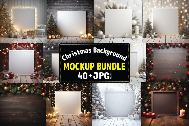 Christmas Background Mockup Bundle Vol-1 Mock Up Photo Craftlabsvg24 