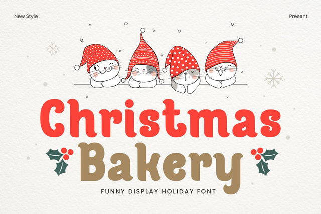 Christmas Bakery - Christmas Font Font Mozarella 