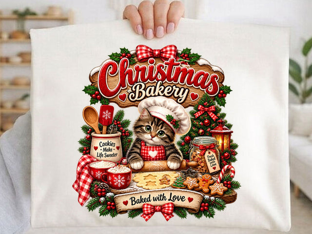 Christmas Bakery Kitten PNG SVG artprintfile 