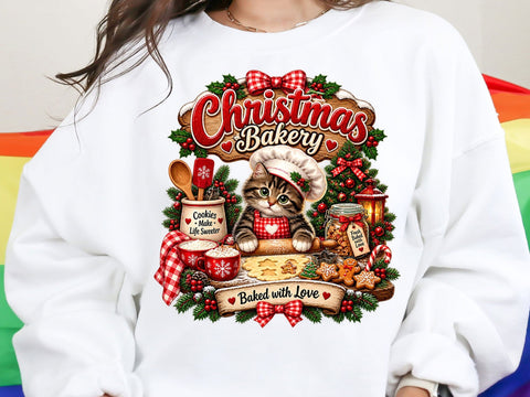 Christmas Bakery Kitten PNG SVG artprintfile 