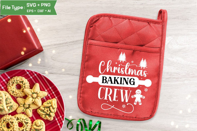 Christmas Baking Crew Pot Holder SVG Design, Christmas Pot Holder SVG Design, Christmas SVG, SVGs, Food & Drink, Print & Cut, Quotes and Sayings SVG DesignPlante 503 