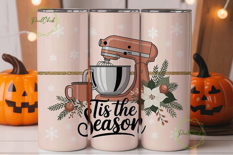 Christmas Baking Mixer 20oz Tumbler Wrap Sublimation PixelChick 