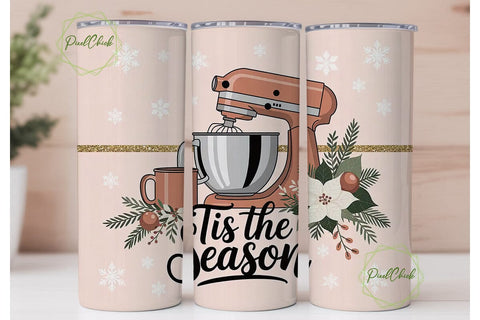 Christmas Baking Mixer 20oz Tumbler Wrap Sublimation PixelChick 