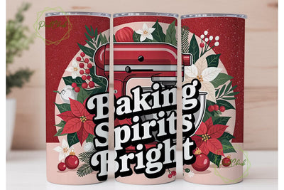 Christmas Baking Mixer 20oz Tumbler Wrap Sublimation PixelChick 