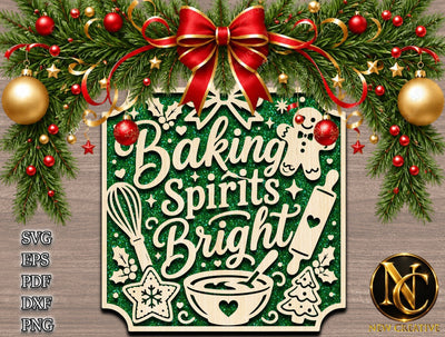 Christmas Baking Spirits Bright SVG SVG designartist 