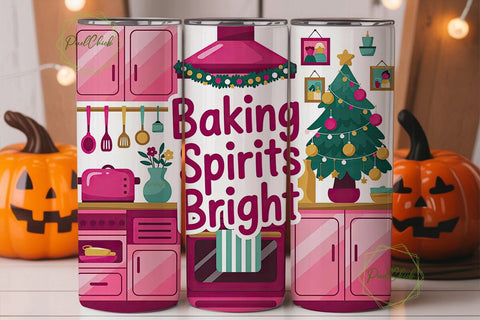 Christmas Baking Spirits Bright Tumbler Sublimation PixelChick 