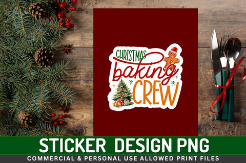 Christmas baking Sticker Design Sublimation Regulrcrative 