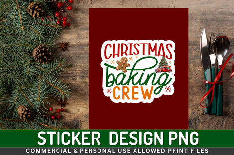 Christmas baking Sticker Design Sublimation Regulrcrative 
