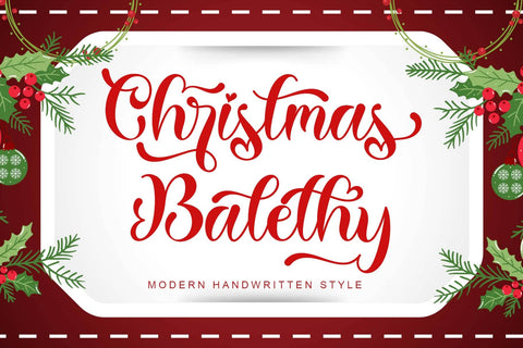 Christmas Balethy Font Prasetya Letter 