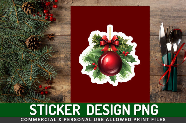 Christmas ball Sticker Design Sublimation Regulrcrative 