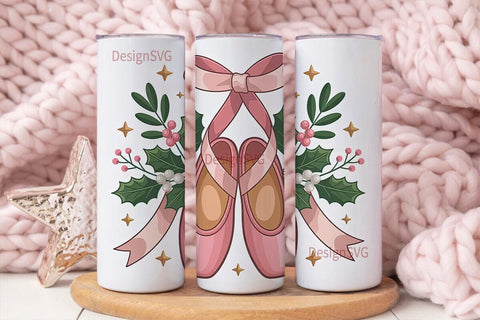 Christmas Ballet Pointe Shoes 20oz Sublimation DesignSVG 