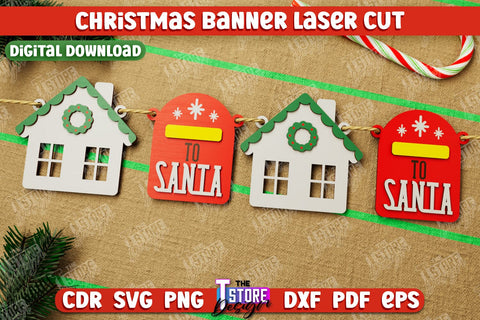 Christmas Banner Bundle | Christmas Garland | Christmas Decorations | CNC Files SVG The T Store Design 
