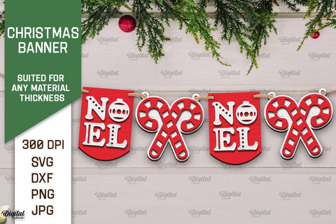Christmas Banners Laser Cut Bundle. Christmas Decoration SVG SVG Evgenyia Guschina 