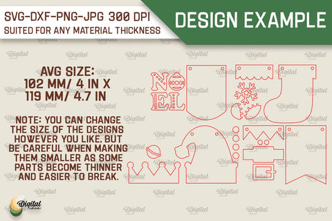 Christmas Banners Laser Cut Bundle. Christmas Decoration SVG SVG Evgenyia Guschina 